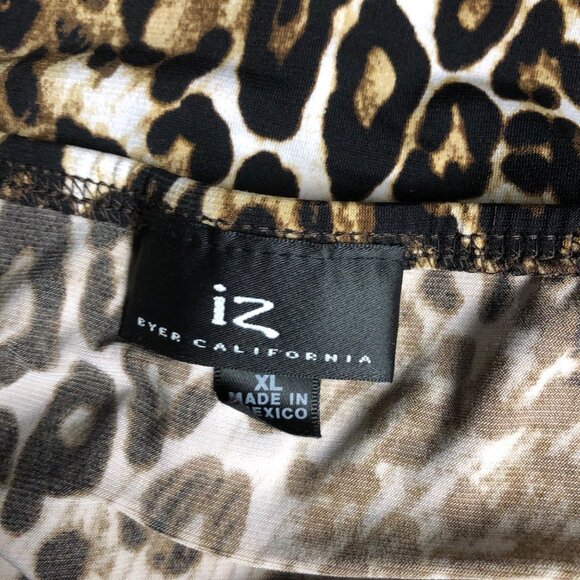 IZ Byer California Halter Top Womens Size XL Brown Animal Print Layered Look - Picture 5 of 6